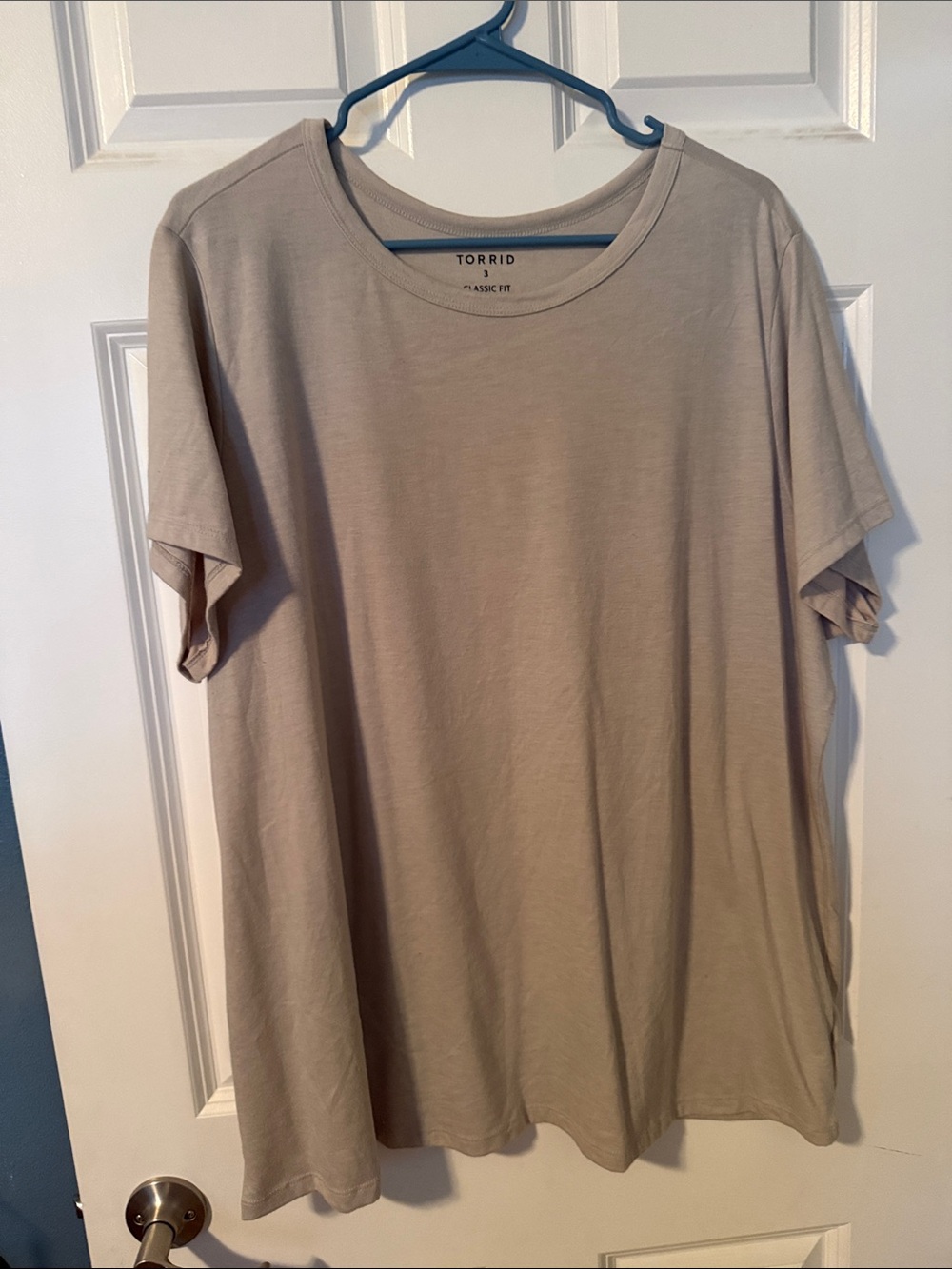 torrid Neutral Crew Neck Short Sleeve Tee in Beige